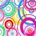 Multicolored rings on white background